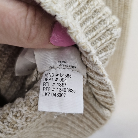 Eddie Bauer Cozy Cream Knit Henley Sweater Men's Size Large *See Spot - Picture 5 of 7